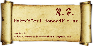 Makróczi Honorátusz névjegykártya